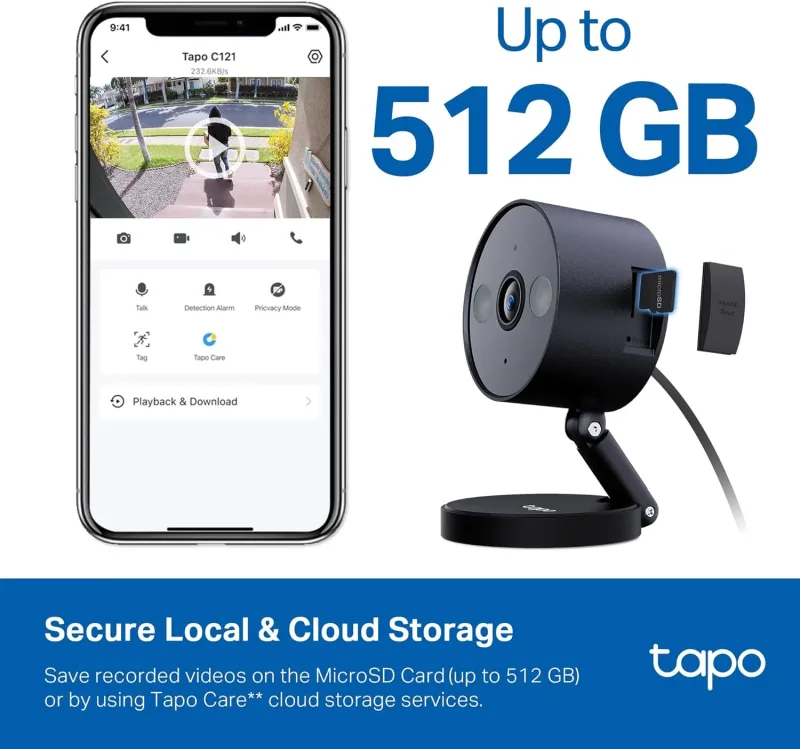 4-Pack 2K QHD Indoor/Outdoor Security Camera Black Tapo C121