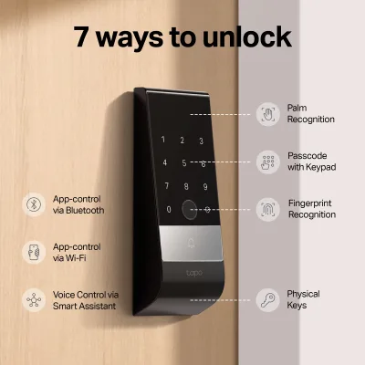 Front Door Security Pro – 2K Video Doorbell Camera + Palm/Fingerprint Smart Door Lock