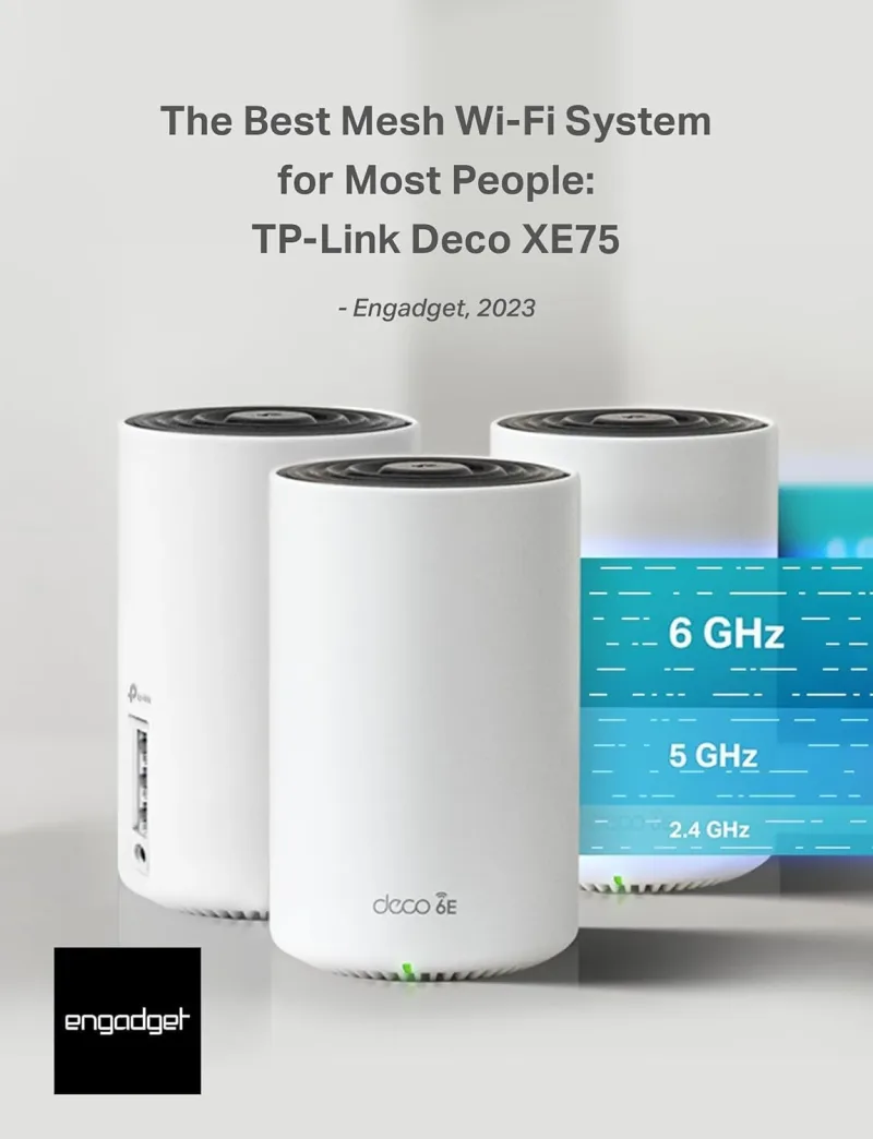 Wi-Fi 6E kolmikaistainen AXE5400 mesh-järjestelmä, Deco XE75 (3 kpl)