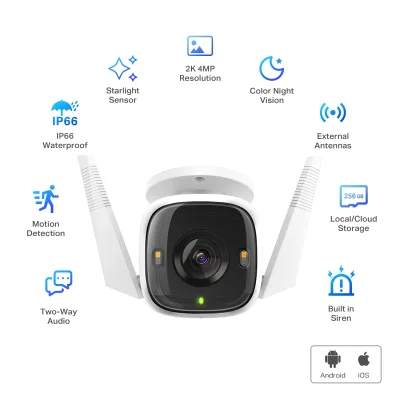2K QHD Outdoor Camera, Tapo C320WS