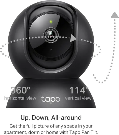 Pan/Tilt 2K Indoor Camera Black, Tapo C211(2-Pack)