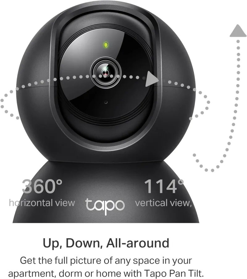 Pan/Tilt 2K Indoor Camera Black, Tapo C211(2-Pack)