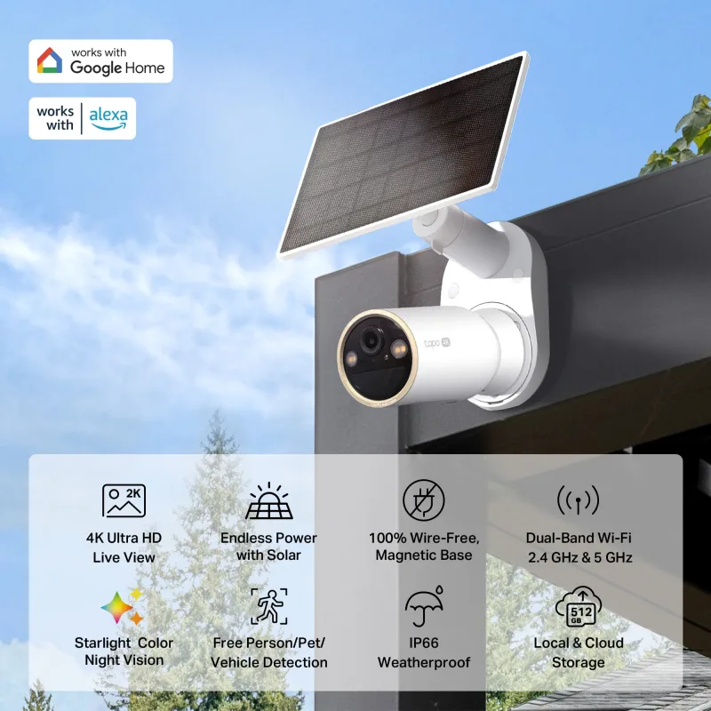 Bundle MagCam 4K telecamera da esterno solare con Smart CentralHub, Tapo C460 Kit 2-Pack + H500