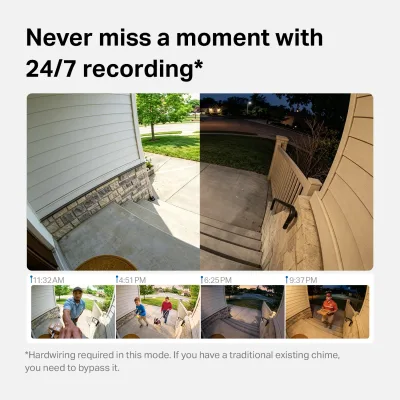 Doorbell Pro, vídeo 4K con detección por radar, con cable/batería, Tapo D260