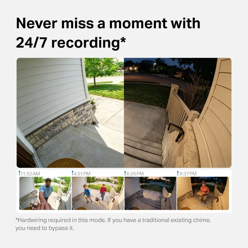 Doorbell Pro, vídeo 4K con detección por radar, con cable/batería, Tapo D260