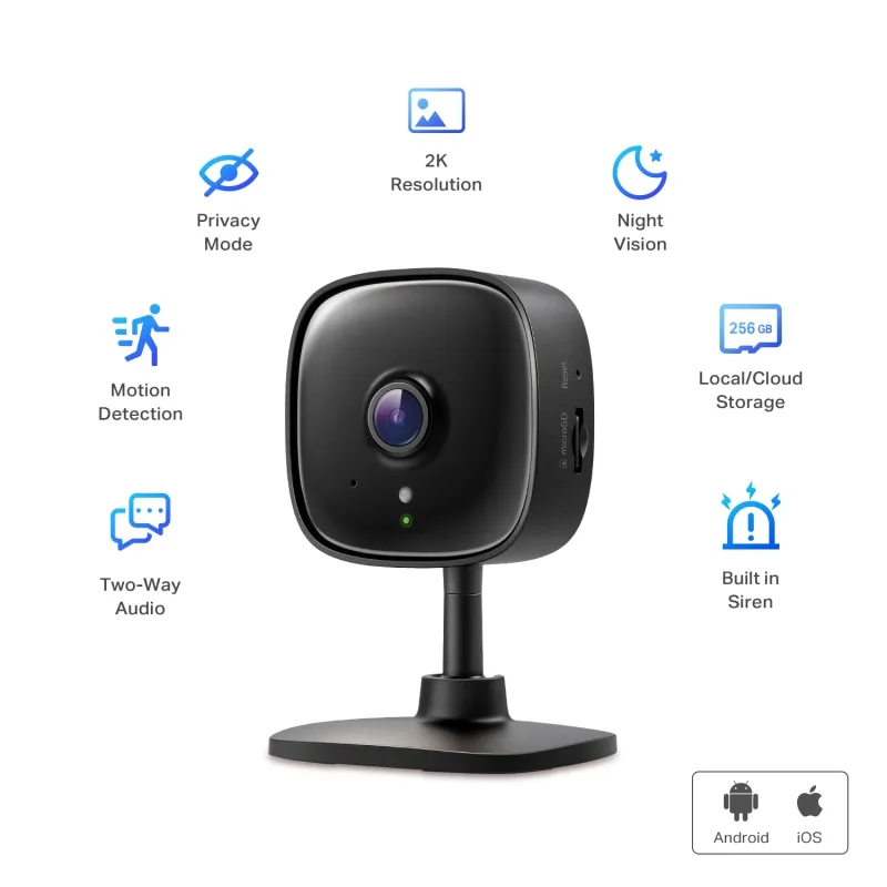 4-Pack 2K Indoor Security Camera Black Tapo C111 P4