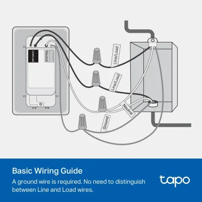 Single Pole Smart Light Switch White, Tapo S500(4-Pack)