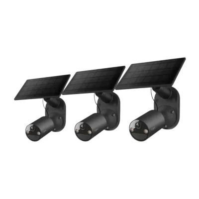 Cámara de seguridad exterior inalámbrica SolarCam 1080P con panel solar, Tapo C403 Kit 3 unidades (negra)