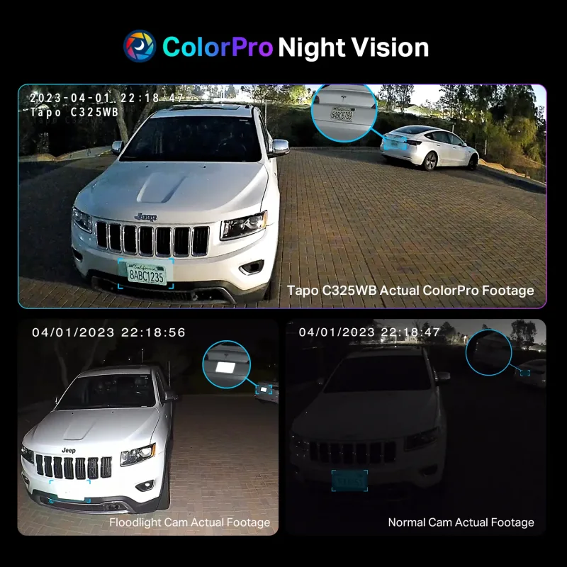 ColorPro 2K QHD 戶外安全攝影機，Tapo C325WB 3件裝