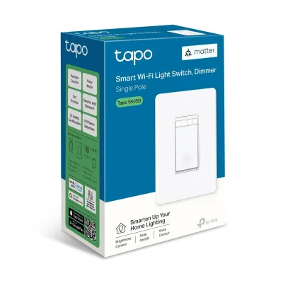 Interruttore dimmerabile smart unipolare certificato Matter, bianco, Tapo S505D