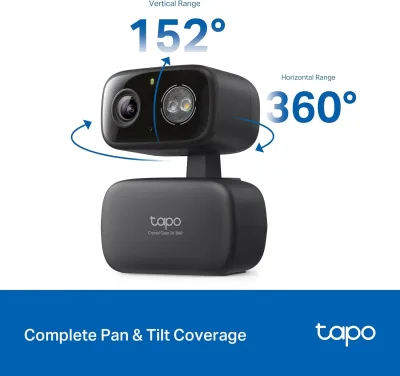 2K Pan/Tilt Indoor/Outdoor Security Camera  HybridCam 360, Tapo C217(2-Pack)