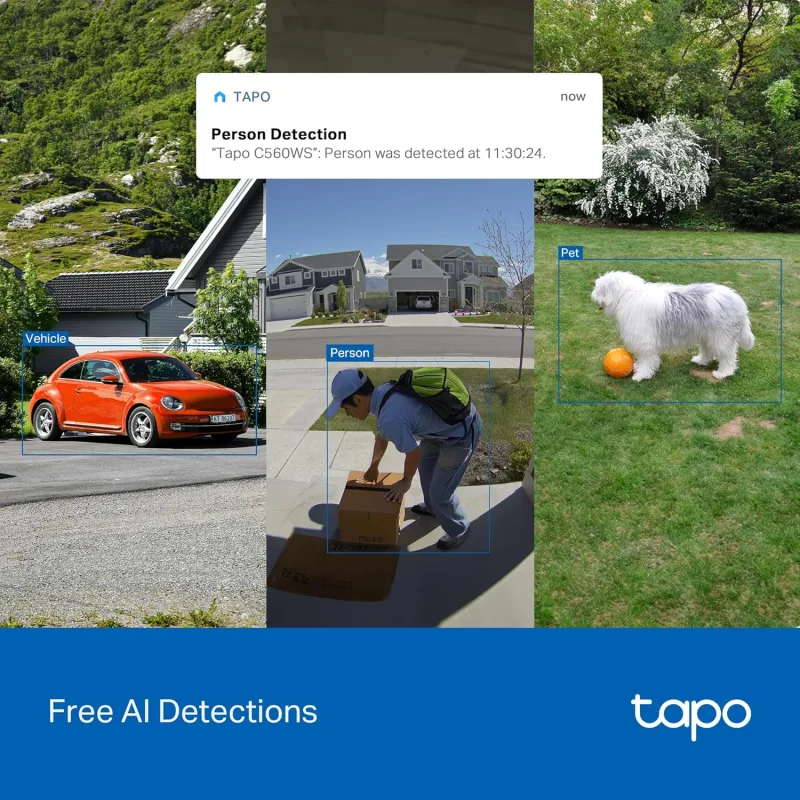 Telecamera di sicurezza esterna cablata 4K con pan/tilt, Tapo C560WS