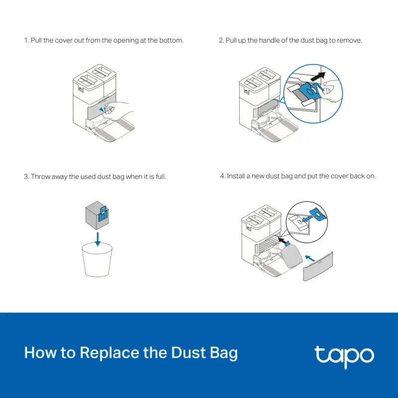 Robot Vacuum Disposable Dust Bag RV50 Pro Omni, Tapo RVA210