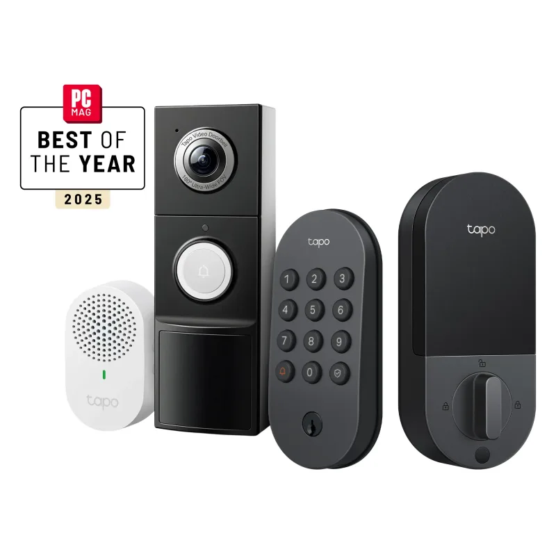 Bundle sicurezza porta d'ingresso – Videocamera campanello 2K + Serratura porta senza chiave