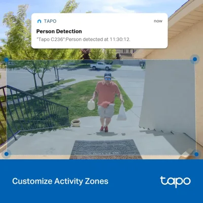 3K Pan/Tilt Indoor/Outdoor Security Camera, Tapo C236 HybridCam 360 2-Pack