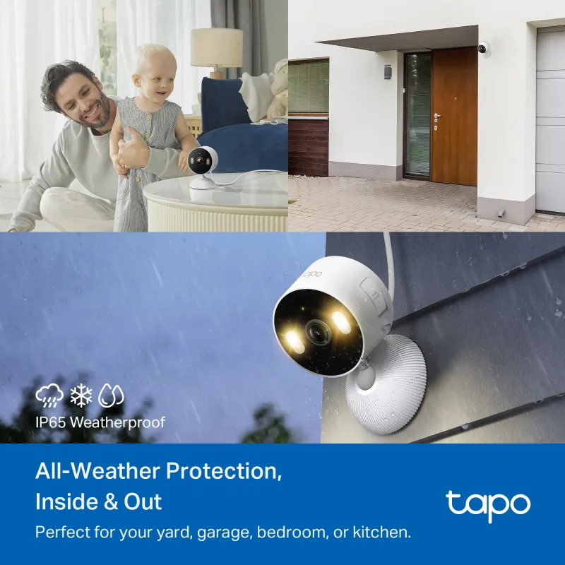2K Indoor/Outdoor Security Camera, Tapo C113 HybridCam