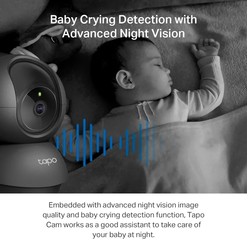 Pan/Tilt 2K Indoor Camera Black, Tapo C211(2-Pack)