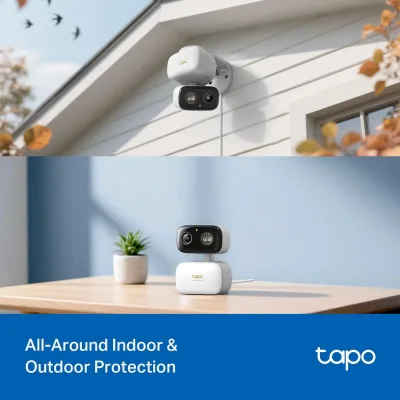 3K Pan/Tilt Indoor/Outdoor Security Camera, Tapo C236 HybridCam 360 2-Pack