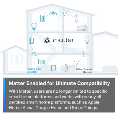 Smart Plug Mini 15A certificato Matter, Tapo P125M