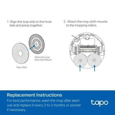Robot Vacuum Washable Mop Cloth RV50 Pro Omni, Tapo RVA310