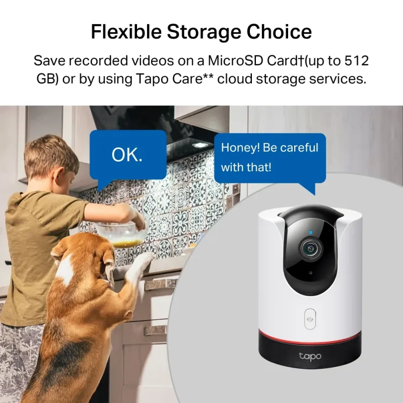 Telecamera di sicurezza Apple Home Pan/Tilt 2K QHD, Tapo C225