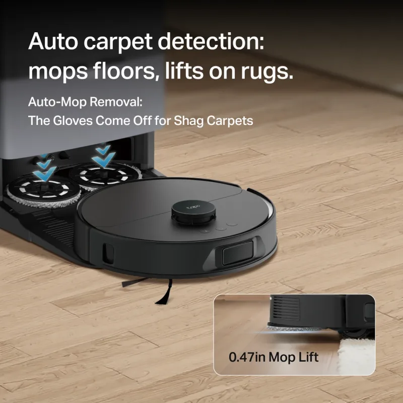 LiDAR + Dual-Laser Robot Vacuum and Mop with Advanced Dock 15000Pa Suction, Tapo RV50 Pro Omni