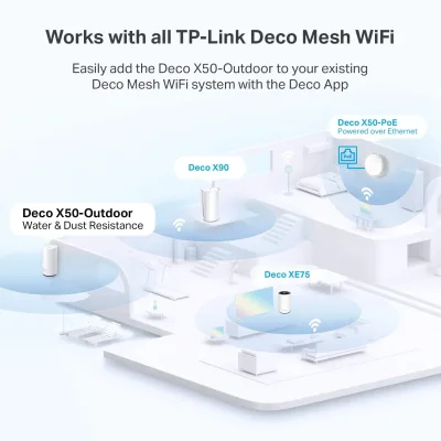 TP-Link Deco Outdoor Mesh WiFi AX3000 Dual Band 2 Gigabit PoE Ports Deco X50-outdoor